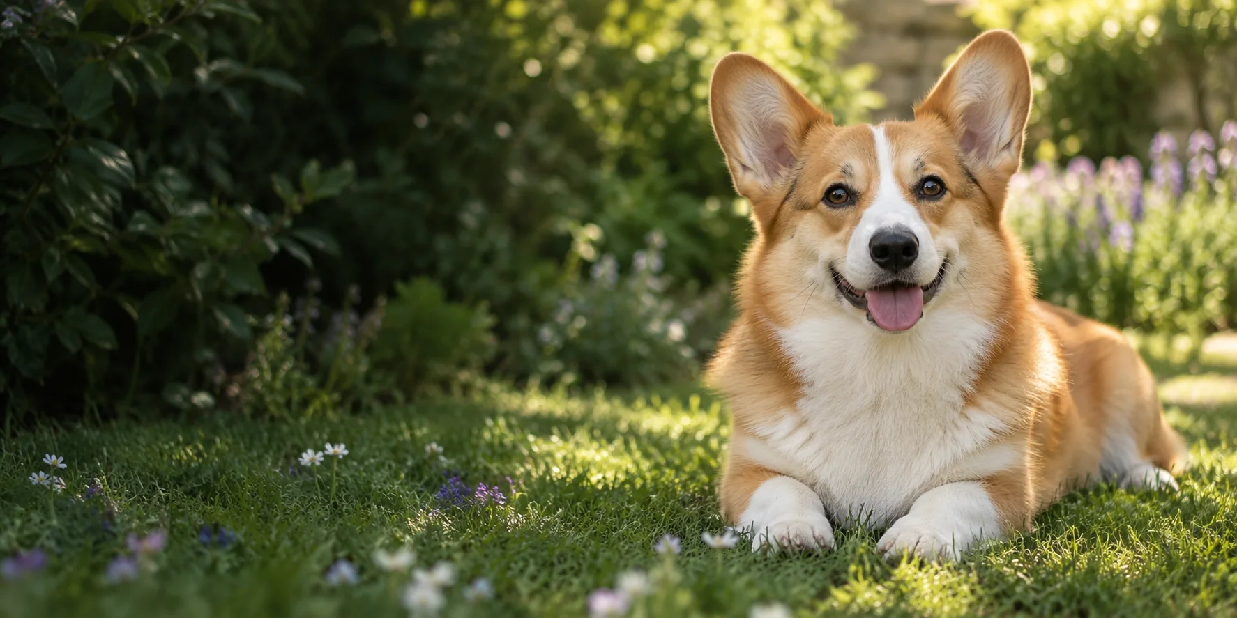 Corgi Pembroke en un jardín, imagen ilustrativa