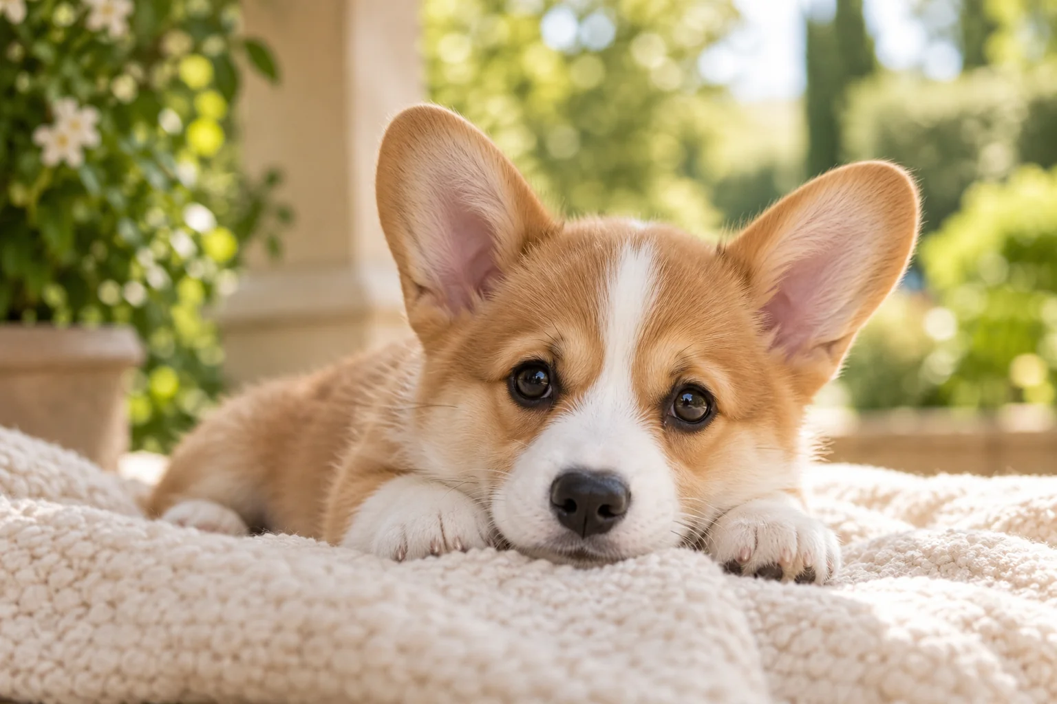 Ilustración fotográfica de un cachorro corgi